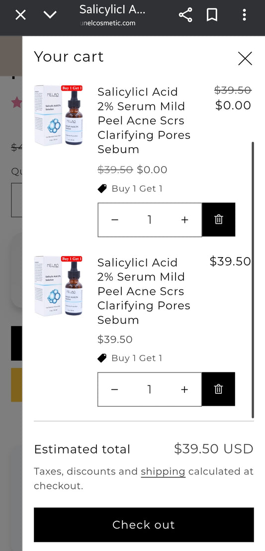 SalicylicI Acid 2% Serum Mild Peel Acne Scrs Clarifying Pores Sebum